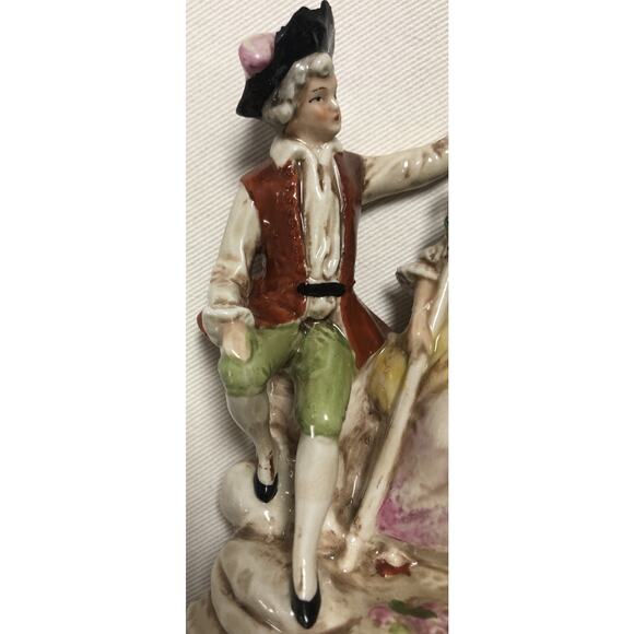 Dresden Pastoral Figurine Couple with Lamb Porcelain Marked Germany 19779 - Picture 4 of 8